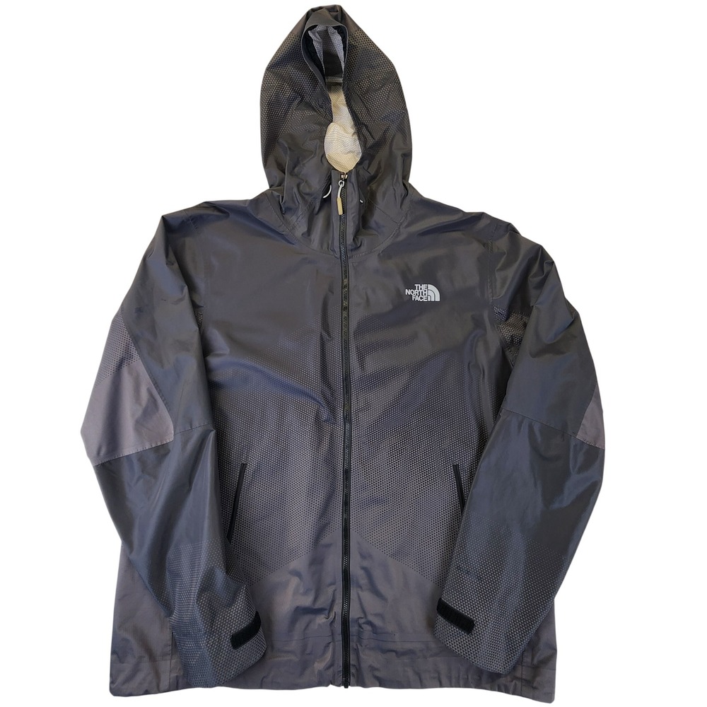 The North Face Mens XL Dark Gray Hooded Rain Jacket Full Zip